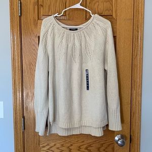 NWT Cream With Gold Glitter Sweater by Chaps. XXL